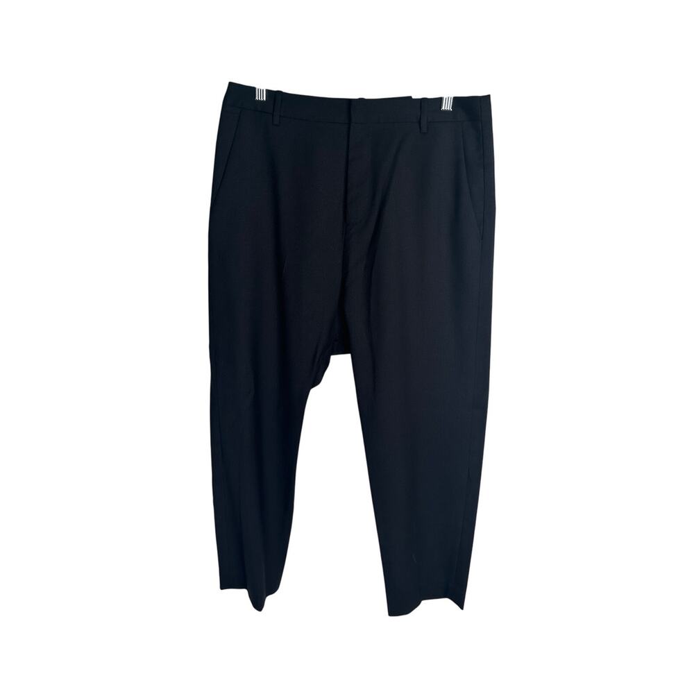 Nili Lotan 4 Drop Crotch Paris Pants $495 Slouchy Trousers Cropped Jet Black NWT - Picture 3 of 10